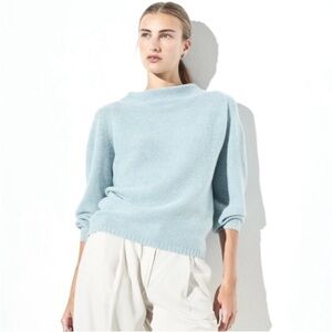 The Reset R Label Cashmere Wool Funnel Neck Sweater Blue